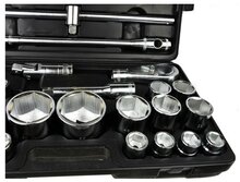 doppenset - 3/4 aansluiting - 26-delig - 6-kant - doppendoos - ratelset - geko