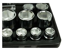 doppenset - 3/4 aansluiting - 26-delig - 6-kant - doppendoos - ratelset - geko
