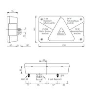 achterlicht links multipoint v met 8 connector aansluiting - aanhangerachterlicht - achterlichten - aanhangerlamp