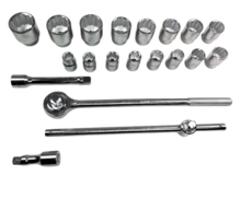 doppenset - 3/4 aansluiting - 21-delig - doppendoos - ratelset