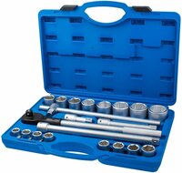 doppenset - 3/4 aansluiting - 21-delig - doppendoos - ratelset - 12-kant