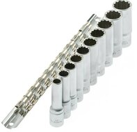 doppenset - 3/8 aansluiting - 10-delig - 12-kant - 8 tot 19 mm - dopsleutelset - dopjesset - asta