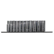 verlengde doppen - 3/8 aansluiting - 11-delig - 8 tot 19 mm - doppenset - doppenkit