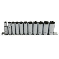 verlengde doppen - 3/8 aansluiting - 11-delig - 8 tot 19 mm - doppenset - doppenkit