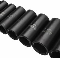 verlengde krachtdoppen set - 13-delig - 1/2 aansluiting - 10 tot 32 mm - slagdoppenset - slagmoerdoppen