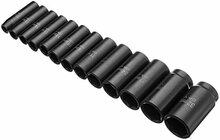 verlengde krachtdoppen set - 13-delig - 1/2 aansluiting - 10 tot 32 mm - slagdoppenset - slagmoerdoppen