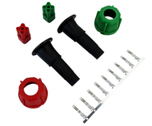 aansluitset connector groen en rood - connectors - aansluit connectors - bajonet aansluiting