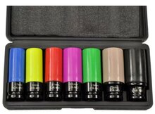 krachtdoppenset - 7-delig - 1/2 aansluiting - slagdoppenset - slagdoppenkit