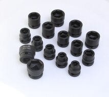 krachtdoppenset - 15-delig - 1/2 aansluiting - 10 tot 24 mm - slagdoppen - doppenset - asta