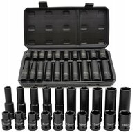krachtdoppenset - 20-delig - 1/2 aansluiting - 10 tot 19 mm - slagdoppen - doppenset - geko