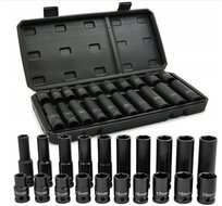 krachtdoppenset - 20-delig - 1/2 aansluiting - 10 tot 19 mm - slagdoppen - doppenset - geko