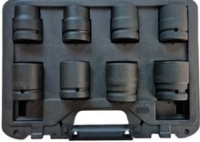krachtdoppenset - 8-delig - 1 inch aansluiting - 24 tot 38 mm - doppenset - slagdoppen - seneca