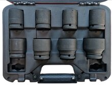 krachtdoppenset - 8-delig - 3/4 aansluiting - 26 tot 41 mm - slagdoppen - doppenset