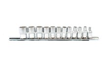 doppenset - 12-delig - 1/4 aansluiting - 5/32 tot 9/16 - engelse maten -  doppenrail - doppenset op rail - asta