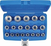 doppenset multilock - 19-delig - 1/2 aansluiting - 5/16 tot 1-1/4 inch - engelse maten - doppendoos - dopsleutelset