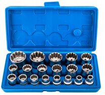 professionele hex doppen set - dopsleutelset - 19 delig - engelse maten - zeskantdoppen set 1/2 - dopset