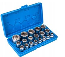 professionele hex doppen set - dopsleutelset - 19 delig - engelse maten - zeskantdoppen set 1/2 - dopset