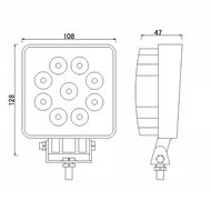 led werklamp 9x led 24w - werklamp - bouwlamp - ledlamp - werklicht - lamp