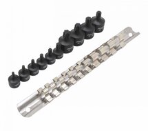 kracht torxdoppen set 11 delig - torxdop 1/4 en 3/8&#039;&#039; - torxbitdop - torxbit doppen op rail - asta