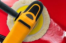 polijspad - poetspad - wollen poets pad - 180 mm poets pad met klitterband