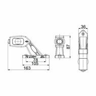 led breedtelamp links 90mm 3x led - aanhanger zijlamp - zijlicht - breedtelicht