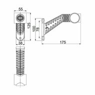 led breedtelamp rechts 195mm 4x led - aanhanger zijlamp - zijlicht - breedtelicht