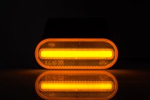 zijmarkeringslamp met houder oranje - 12/24 volt - markeringlamp - positielamp - horpol