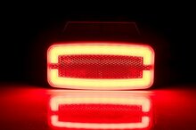 zijmarkeringslamp met houder rood - 12/24 volt - neon markeringlamp - positielamp - horpol