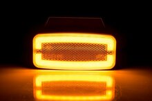 zijmarkeringslamp met houder oranje - 12/24 volt - neon markeringlamp - positielamp - horpol