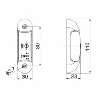 led breedtelamp 35mm 4x led - aanhanger zijlamp - zijlicht - breedtelicht