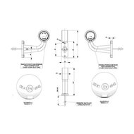 led breedtelamp links 140mm 2x led - aanhanger zijlamp - zijlicht - breedtelicht