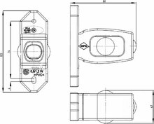led breedtelamp universeel 85mm 3x led - aanhanger zijlamp - zijlicht - breedtelicht - contourlamp