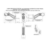 led breedtelamp rechts 170mm 4x led - aanhanger zijlamp - zijlicht - breedtelicht