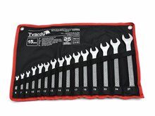 ringsteeksleutel set - 15 delig - 6 tot 27 mm - steeksleutels - ringmoersleutels - tvardy