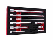 set ratelverlengstukken - 9 stuks - 1/4, 3/8 en 1/2 duims - verlengstuk voor ratels - tvardy