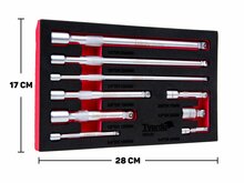 set ratelverlengstukken - 9 stuks - 1/4, 3/8 en 1/2 duims - verlengstuk voor ratels - tvardy