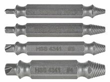 dubbelzijdige schroefextractorset - 4 stuks - schroefuitdraaierset - schroef extractor set - keltin