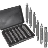 dubbelzijdige schroefextractorset - 6 stuks - schroefuitdraaierset - schroef extractor set - keltin