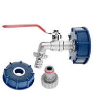 ibc kraanset - kraan met snelkoppeling set - containerkraan set - ibc adapter set - geko