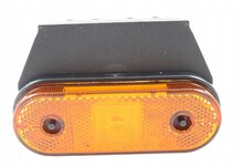 zijmarkeringslamp oranje met houder - 12/24 volt - markeringslamp ovaal - contourlamp - horpol