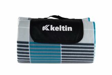 ge&iuml;soleerd stranddeken - 200x200 cm - grijsblauw - ge&iuml;soleerd picknickkleed - keltin