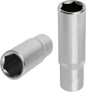 dop zeskant lang - 12 mm - 1/4 duims aansluiting - dopsleutel - rateldop - dop - tvardy