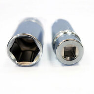 dop zeskant lang - 14 mm - 1/4 duims aansluiting - dopsleutel - rateldop - dop - tvardy