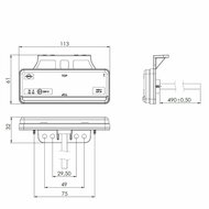 led zijmarkeringslamp met houder universeel oranje 2x led - contourlamp - zij lamp - breedtelamp