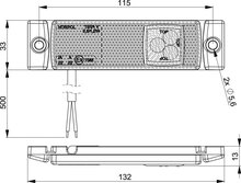 led zijmarkeringslamp inclusief houder universeel oranje 3x led - contourlamp - led zijlamp - led breedtelamp