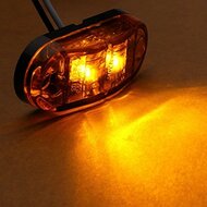 led zijmarkeringslamp universeel oranje 2x led - led contourlamp - zij lamp - breedtelamp
