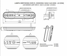 led zijmarkeringslamp universeel oranje 6x led - led contourlamp - led zijlamp - breedtelamp