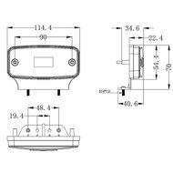 led zijmarkeringslamp met houder universeel oranje 2x led - contourlamp - led zijlamp - breedtelamp