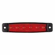 led zijmarkeringslamp universeel rood 6x led 24 volt - contourlamp - zij lamp - breedtelamp