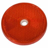 reflector rood 65 mm - opschroefbaar + zelfklevend - schroefreflector - reflectieplaat - kmr